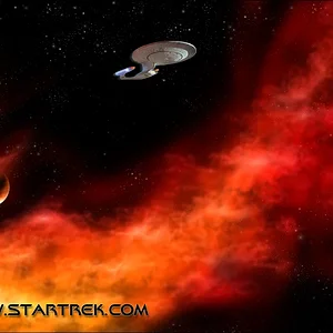 Star Trek - Enterprise 1701-D im roten Nebel (Picard)