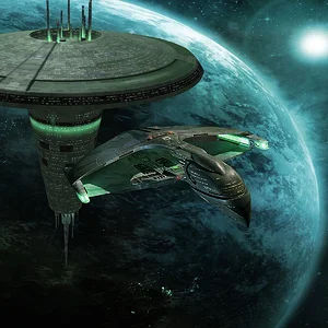 Star Trek - Romulanischer Warbird mit Raum-Dock