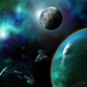 Star Trek - Romulanische Warbirds in Angriffsformation